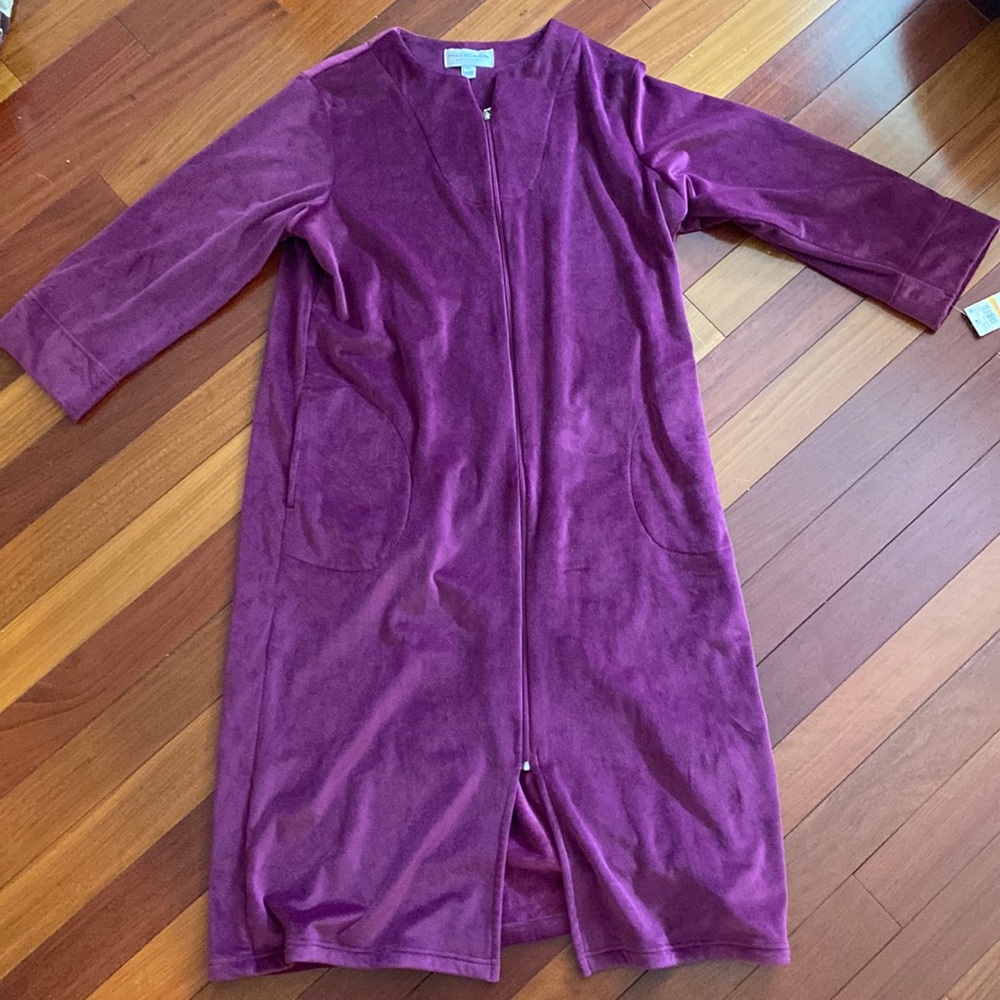 NWT Plum Purple Long Zipper Robe
